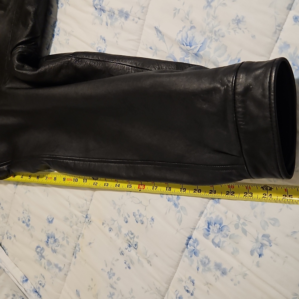 JF J.Ferrar Charcoal Leather Bomber Jacket - Picture 6 of 6